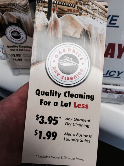 One price dry cleaners - Telephone: 239-498-2446. Business Hours: Monday – Friday (8.00 am to 6.00 pm) Saturday (9.00 am to 3.00 pm) One Price Dry Cleaners Bonita Springs FL provides discount prices …